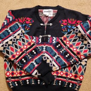 Obermeyer Multicolor Patterned Crew Neck Sweater